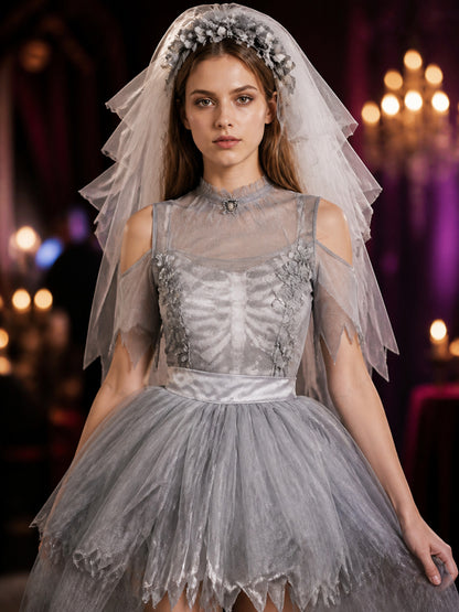 Halloween Zombie Bride Costume with Veil