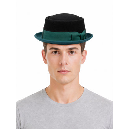 Carnival fedora hat with contrasting ribbon front view