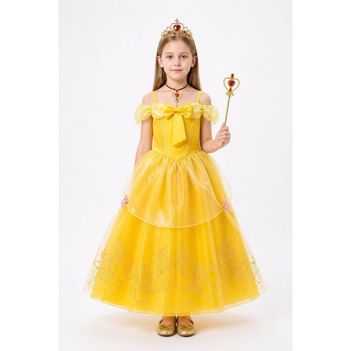 Princess Costume with Crown and Magic Wand main product view