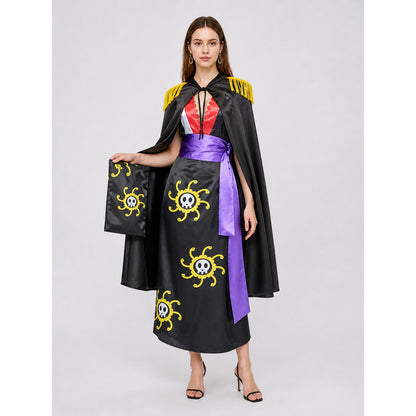 Black Carnival Costume with Cape and Skulls for Cosplay main product view