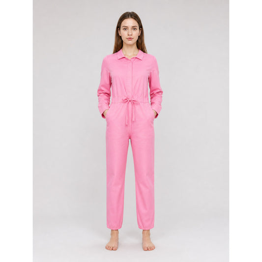 Pink Halloween Carnival Jumpsuit with Belt on-model view