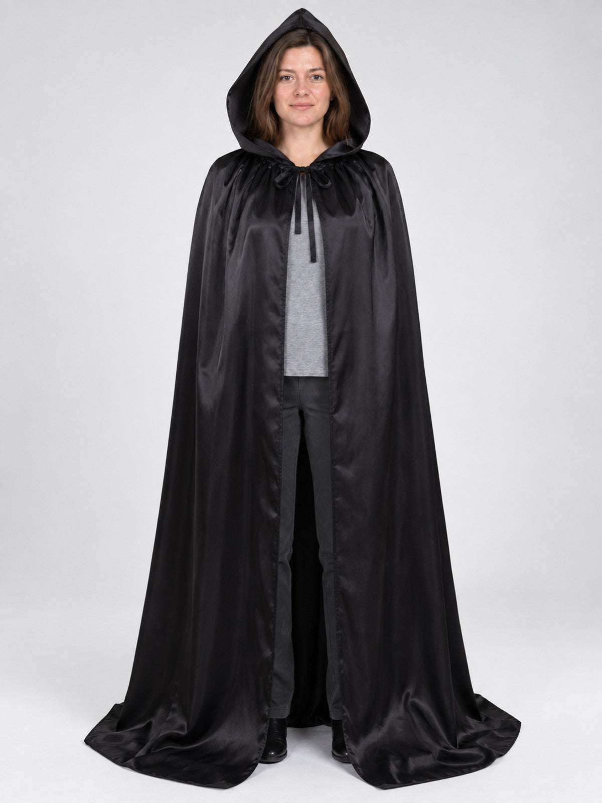 Black carnival cape with attached hood