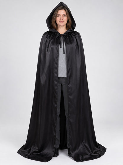 Black carnival cape with attached hood