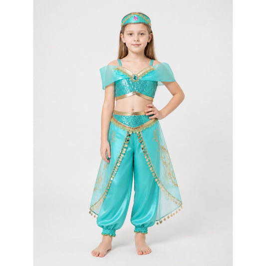 Turquoise Princess Carnival Costume for Halloween main product view