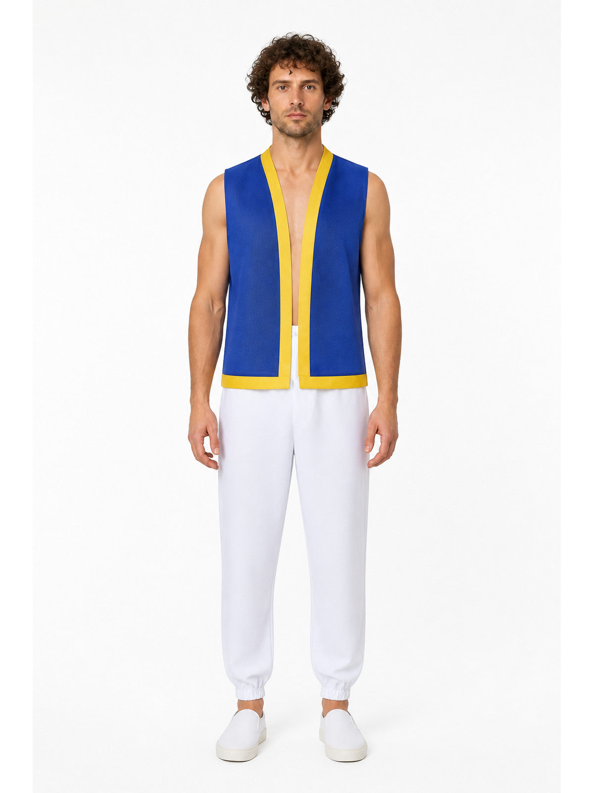 Blue-and-yellow mushroom costume with white pants for Halloween main product view