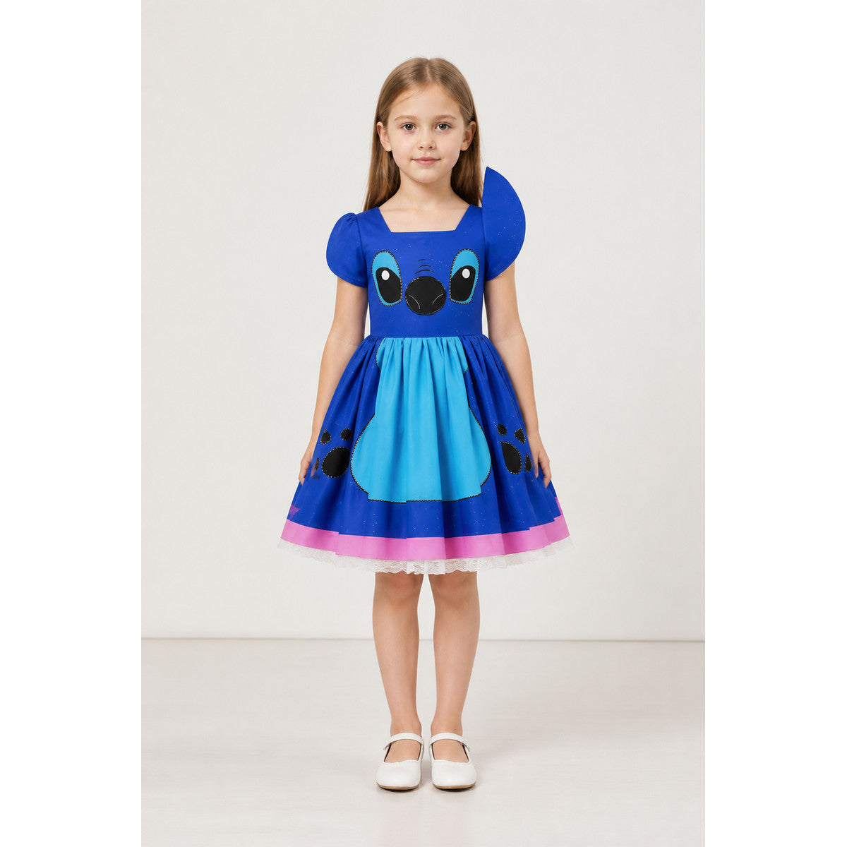 Blue Dress with Cartoon Character and Apron main product view