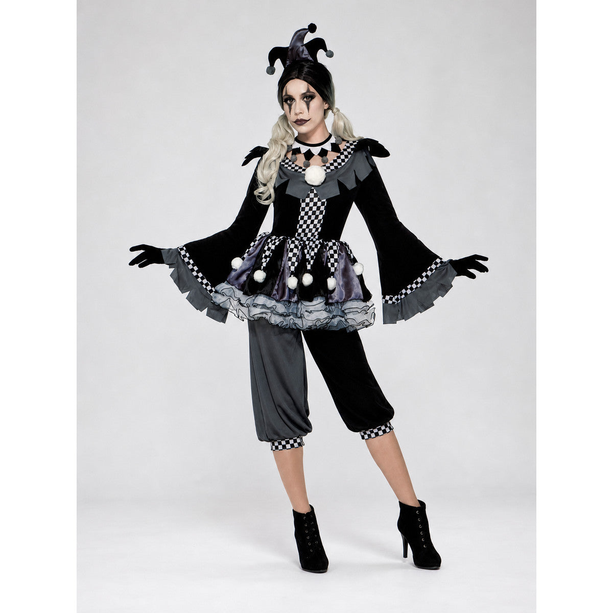 Black-and-White Jester Costume Set