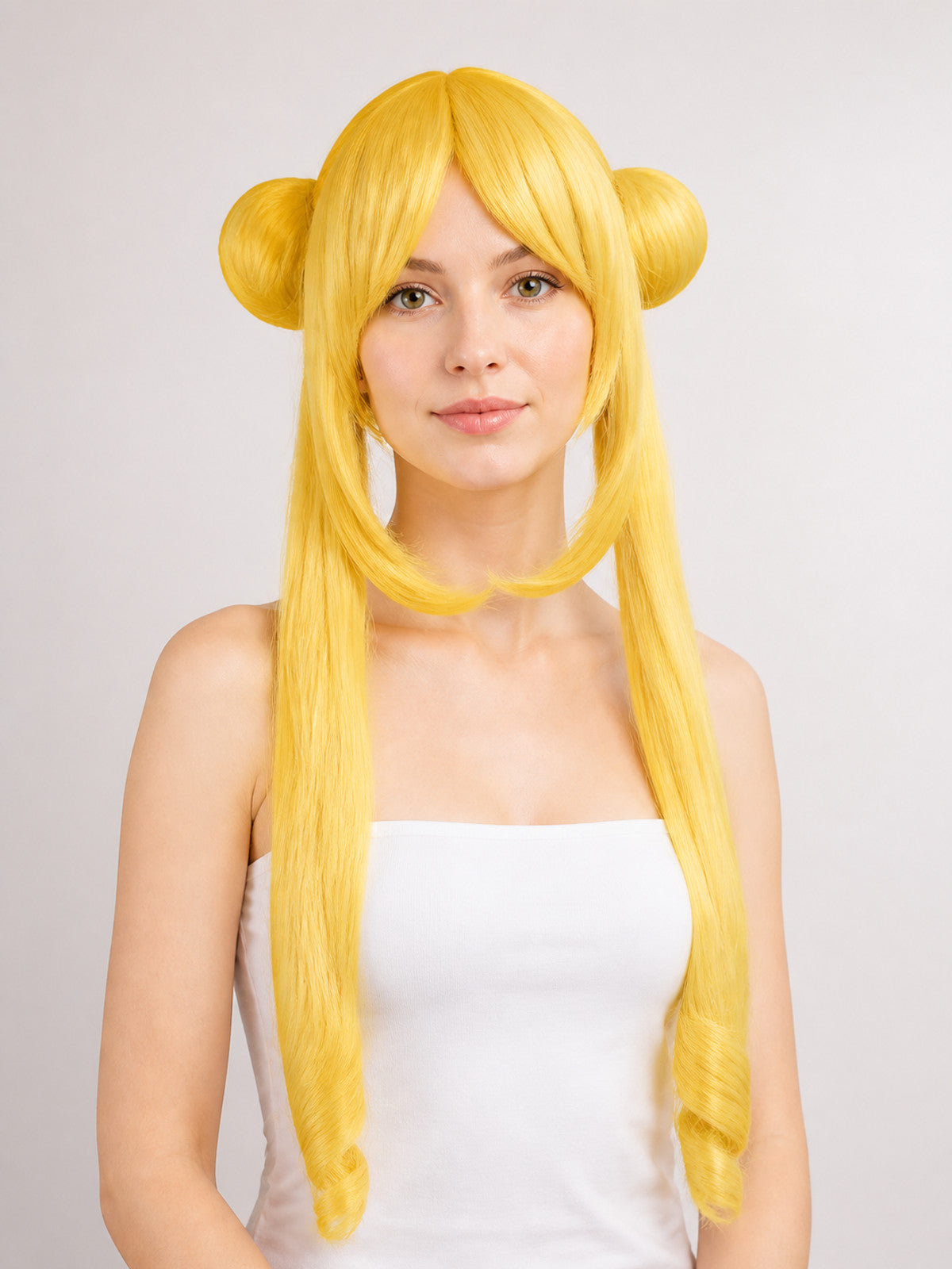 Gold-Colored Carnival Wig with Double Buns main product view
