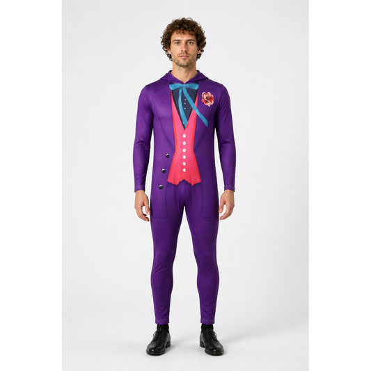 Joker cosplay jumpsuit with hood and printed design main product view