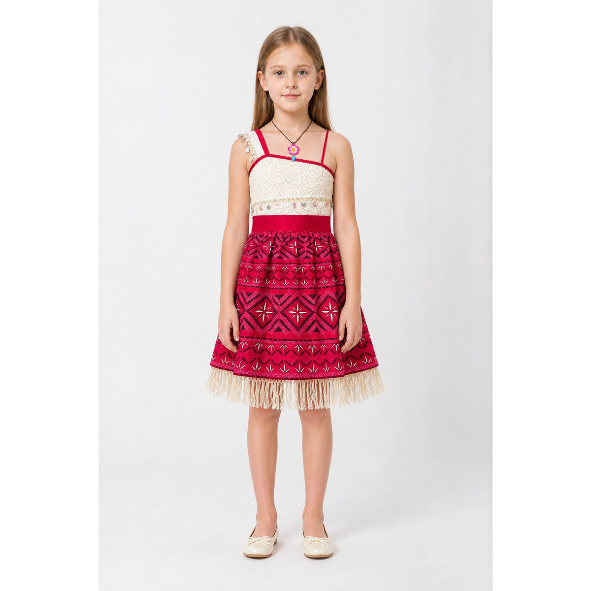 Moana Carnival Dress with Fringe and Lace