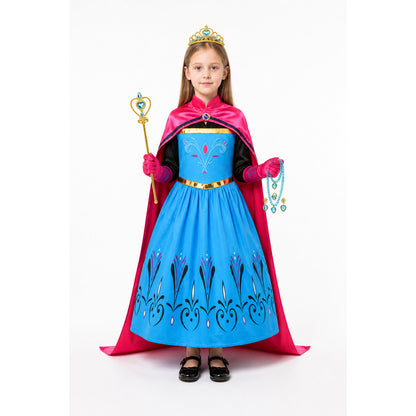 Children's Halloween costume with dress and cape main product view