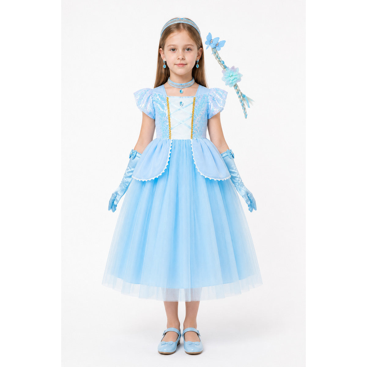 Children's Carnival Ball Gown Dress with Accessories main product view