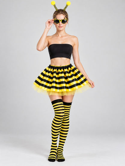 Bee Costume Accessory Set with Tutu Skirt on-model view