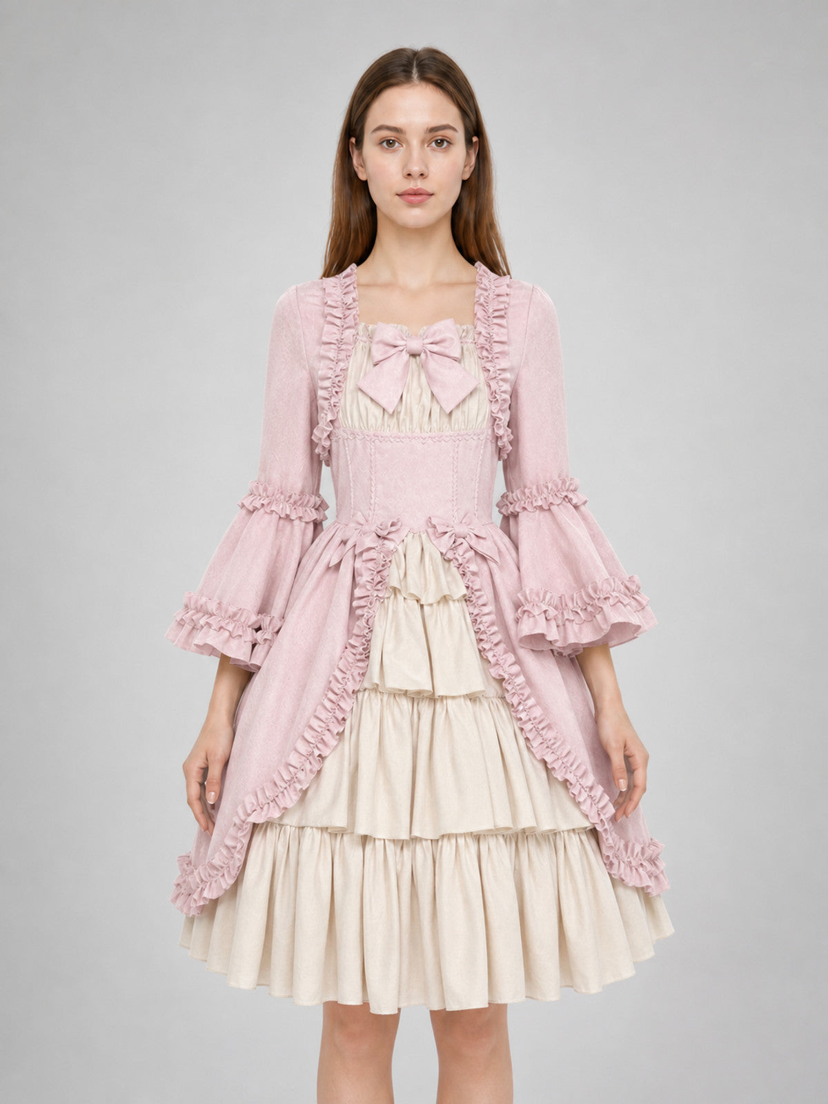 Vintage Rococo-Style Gothic Dress with Ruffles