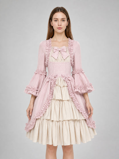 Vintage Rococo-Style Gothic Dress with Ruffles