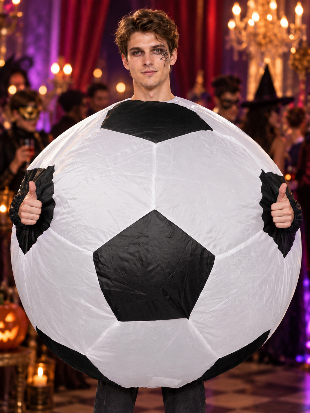 Inflatable Soccer Ball Costume for Adults White