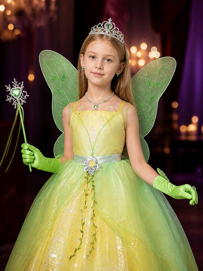 Girls' Princess Butterfly Costume Dress with LED Lights and Gradient Tulle on-model view