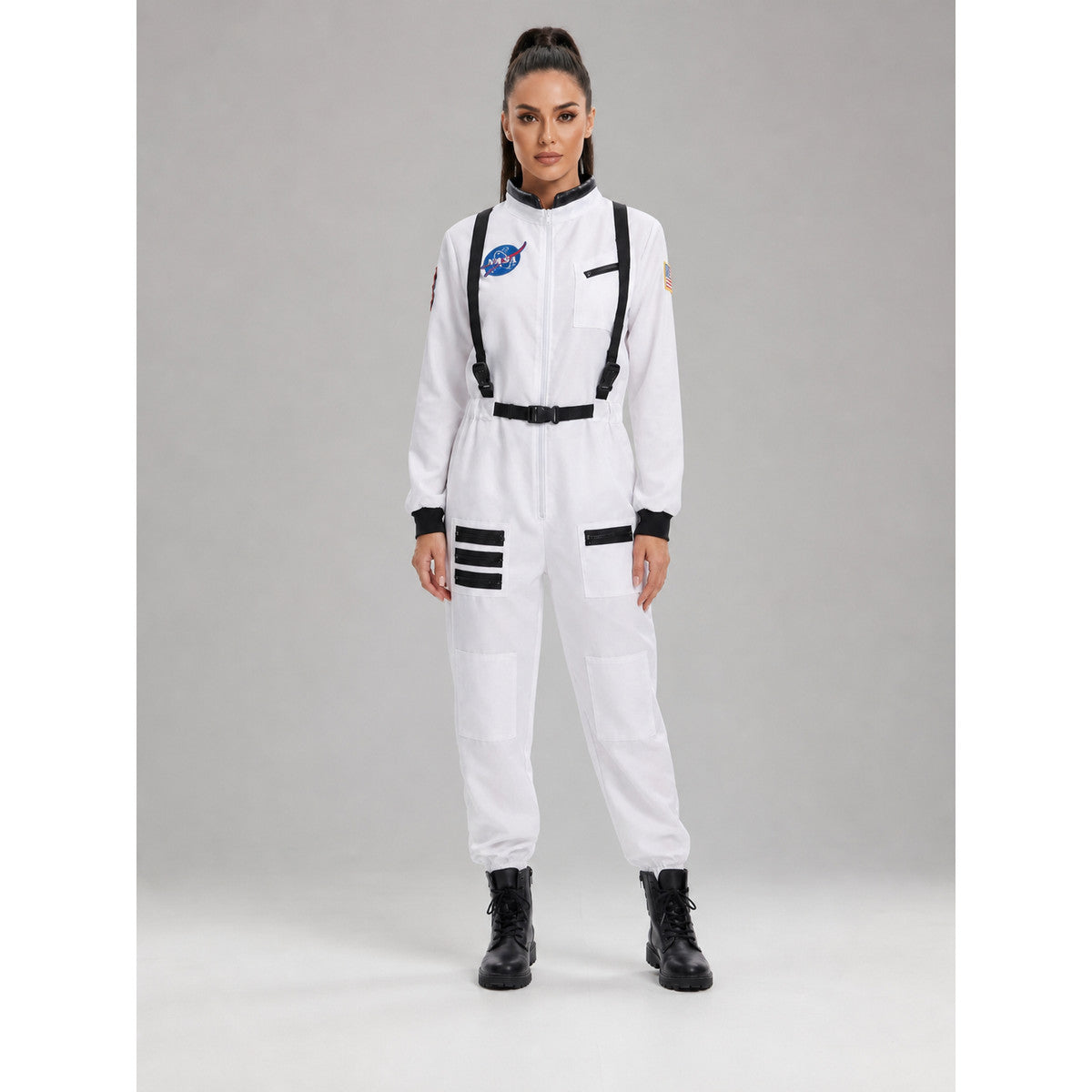 Astronaut Jumpsuit with Pockets and Emblems