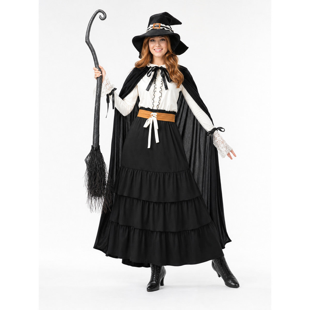Halloween Witch Costume with Hat and Cloak