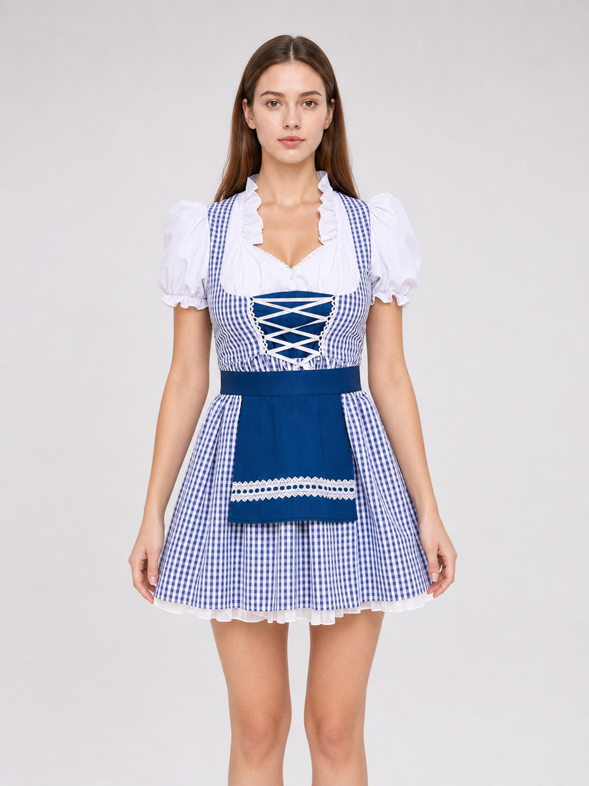 Bavarian-Style Costume Dress with Apron front view