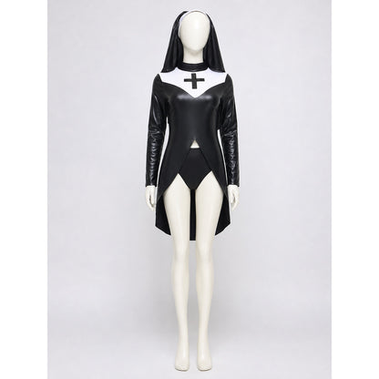 Religious-Style Robe Costume for Halloween and Cosplay with Cross Decoration