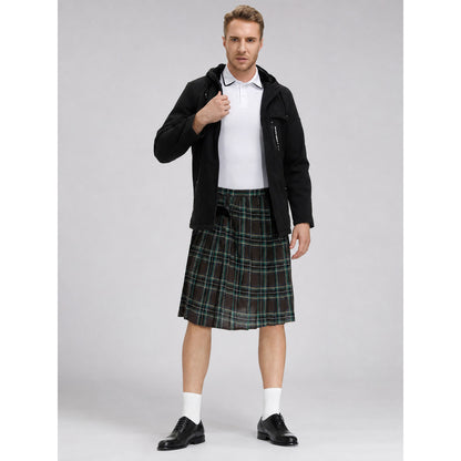 Pleated Scottish Plaid Skirt
