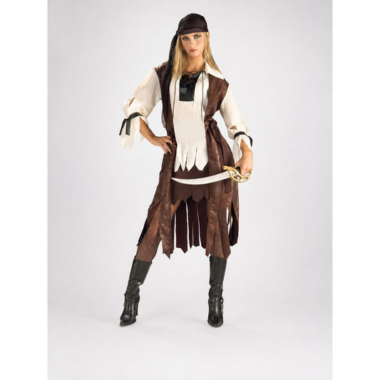 Pirate-Style Costume with Skirt and Headscarf