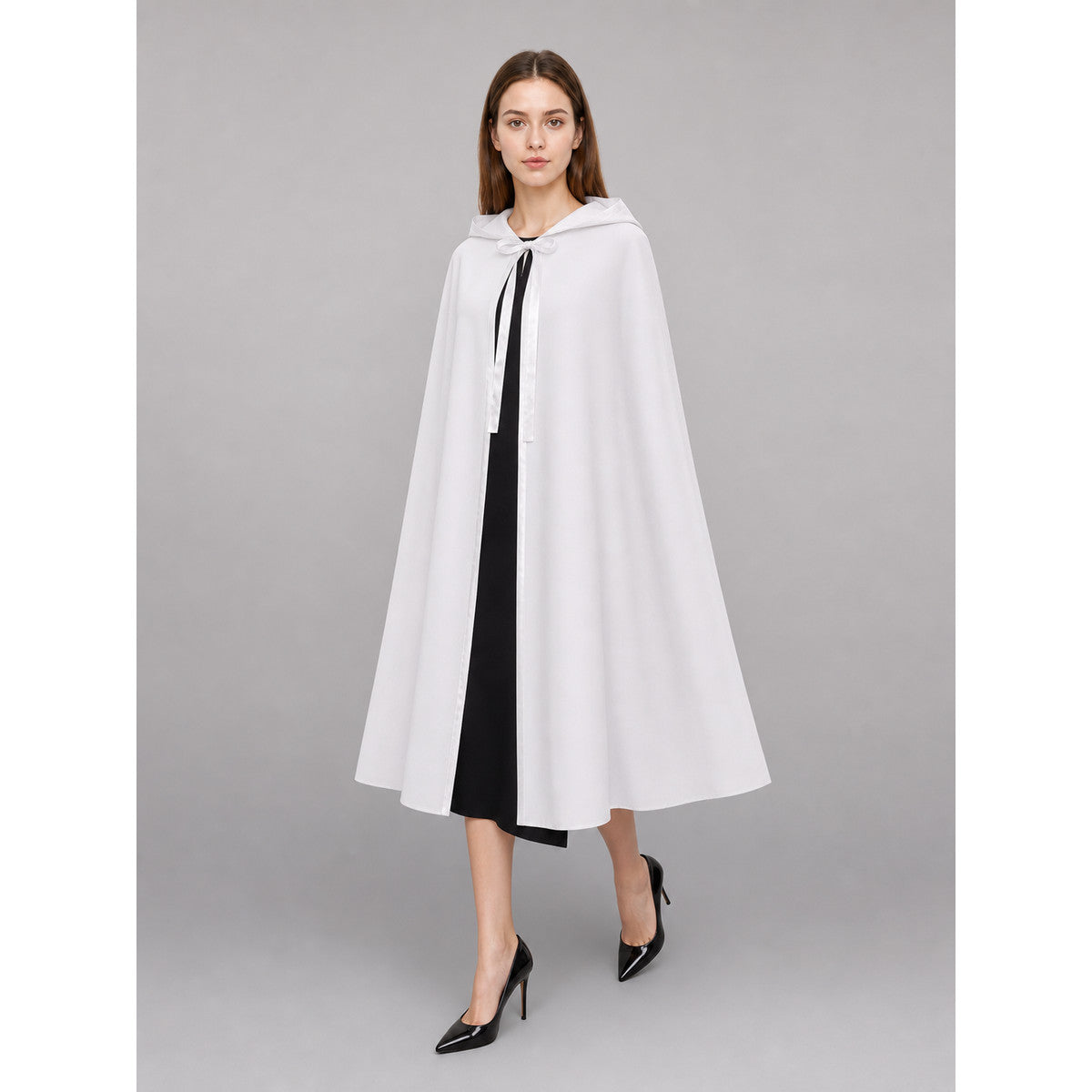 White Hooded Carnival Cloak for Cosplay