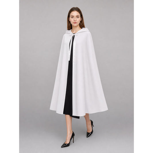 White Hooded Carnival Cloak for Cosplay
