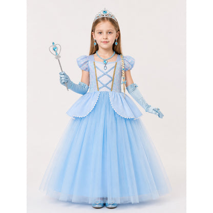 Children’s Halloween costume with a full skirt dress and crown main product view