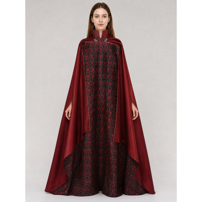 Red Cosplay Cloak with a High Collar
