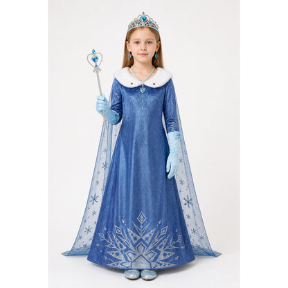 Snow Queen Costume with Sequins and Crown main product view