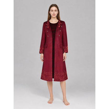 Willy Wonka Cosplay Coat, Burgundy, with Embroidery