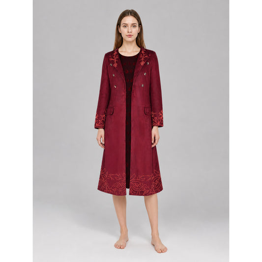Willy Wonka Cosplay Coat, Burgundy, with Embroidery