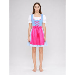 Cosplay dress with apron, bow, and ribbons