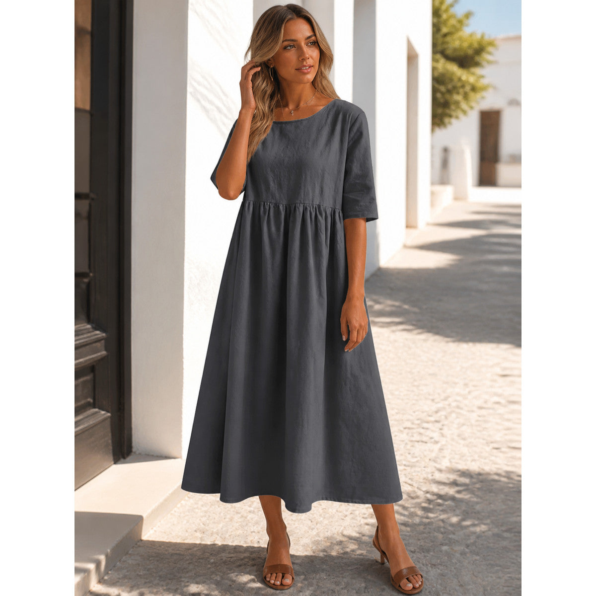 Plus-Size Women's Long Loose-Fit Dress