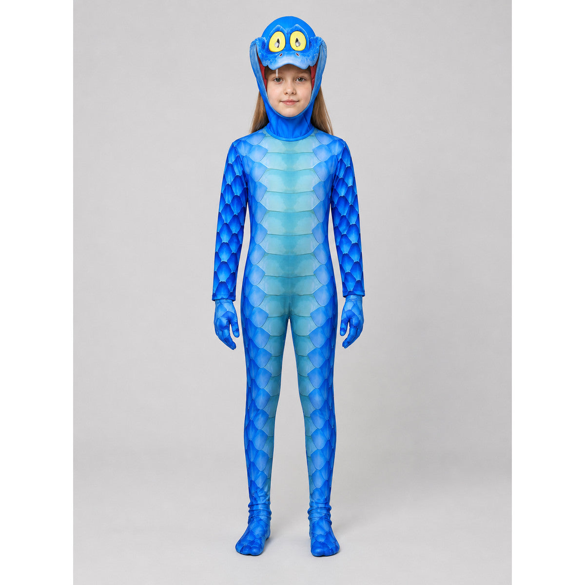 Snake Costume Jumpsuit with Hood and Gloves on-model view