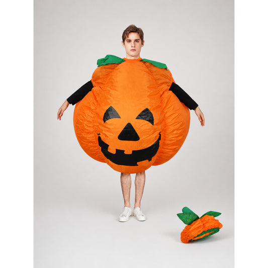Inflatable Pumpkin Costume with Hat for Halloween on-model view