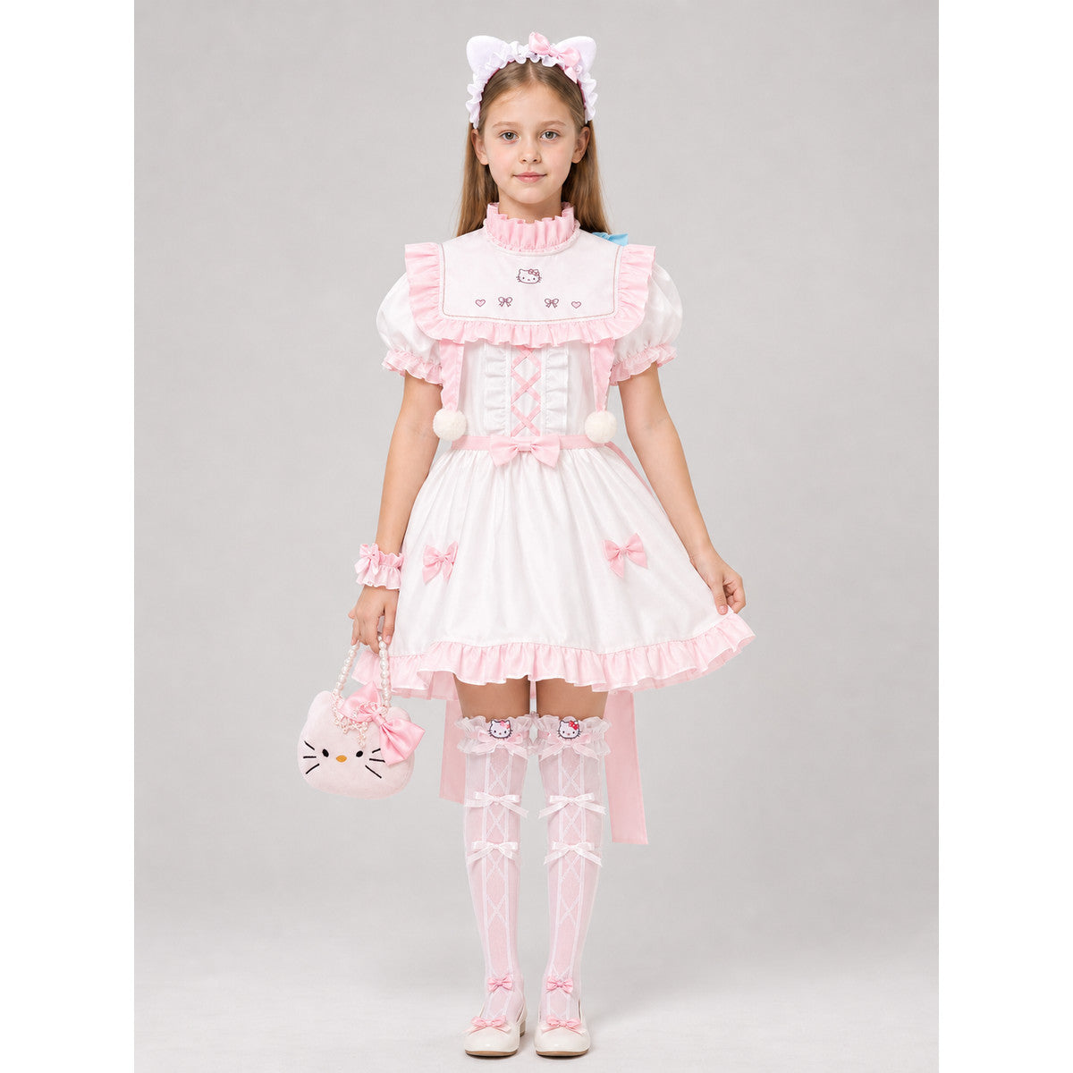 Emma Woods Hello Kitty Cosplay Costume with Accessories