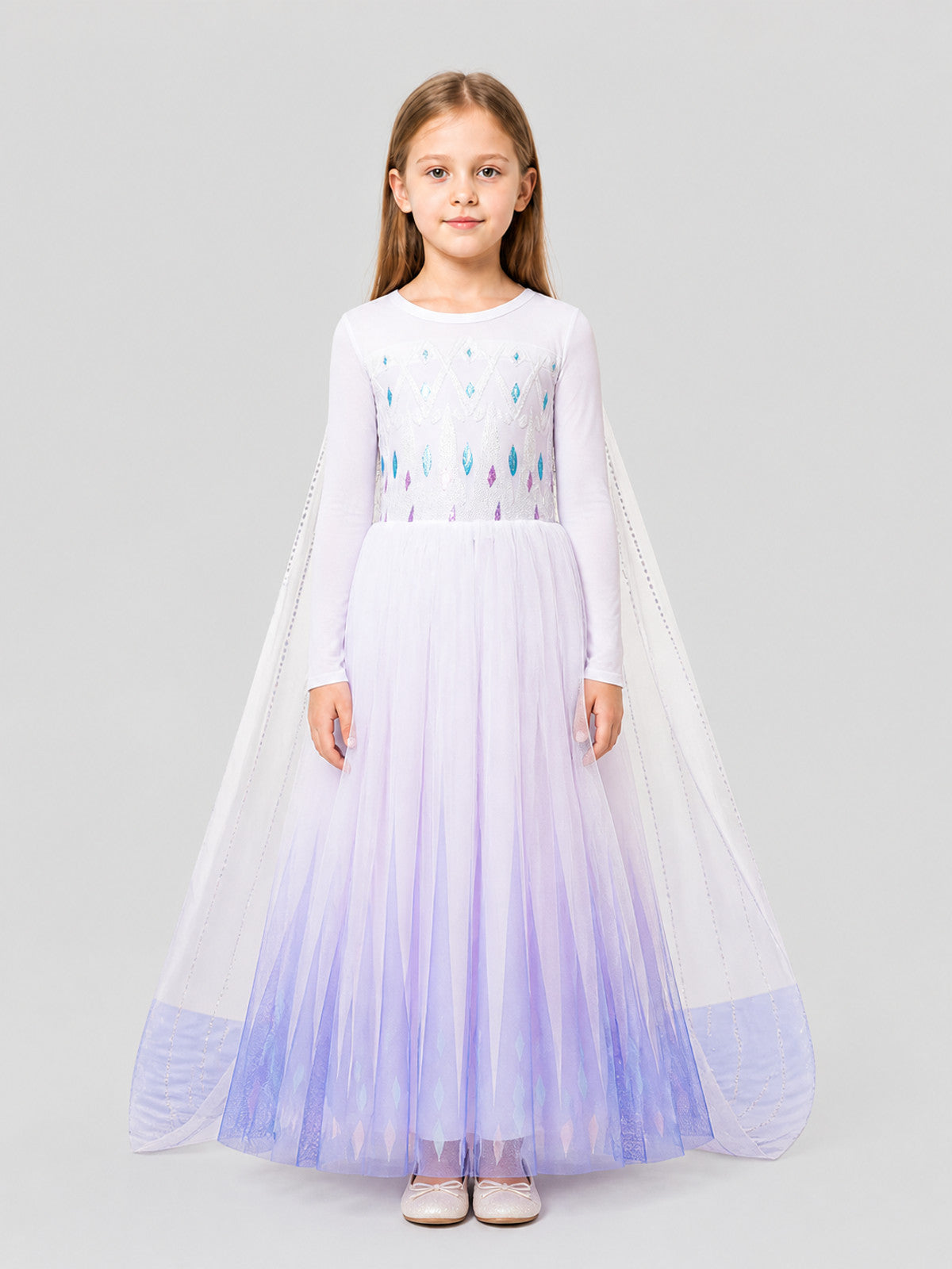 Children’s Frozen Elsa and Anna Dress on-model view