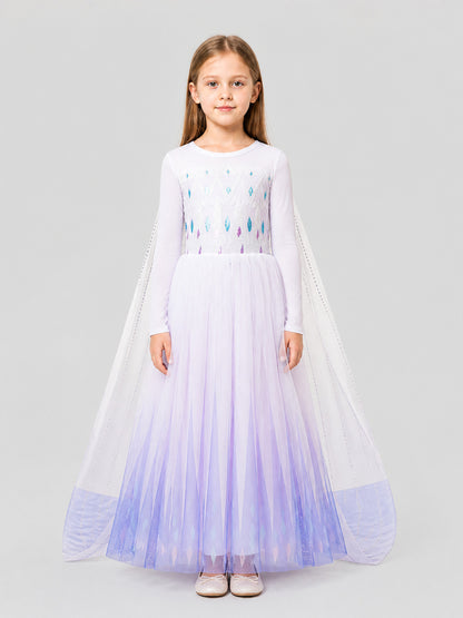 Children’s Frozen Elsa and Anna Dress on-model view