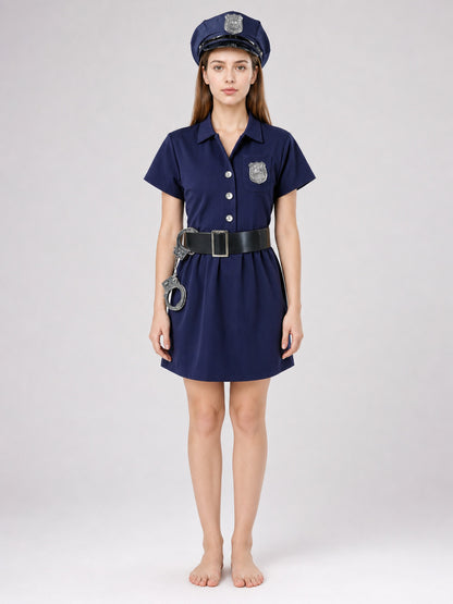 Carnival Police Uniform Dress with Cap