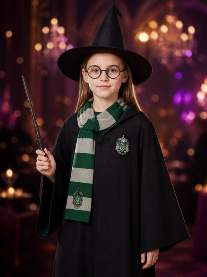 Slytherin Wizard Costume with Hood for Cosplay