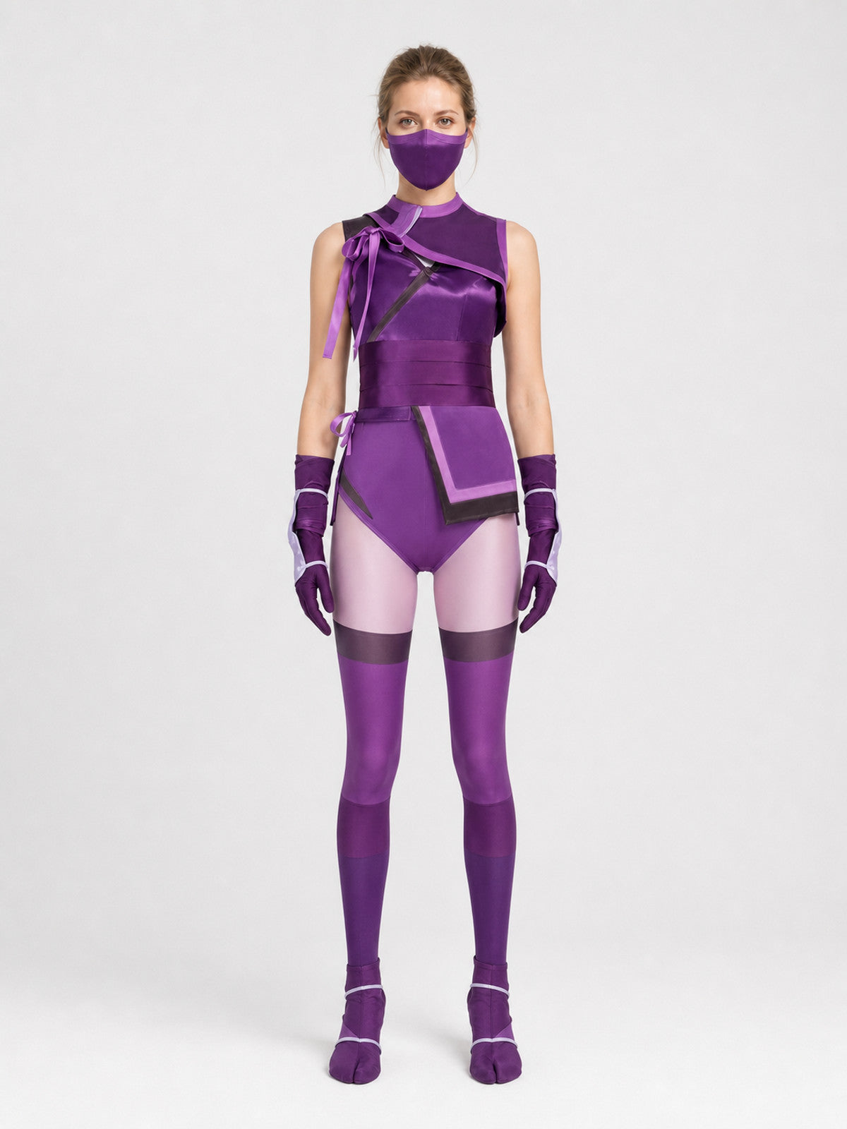 Mileena Cosplay Costume from Mortal Kombat, Set on-model view