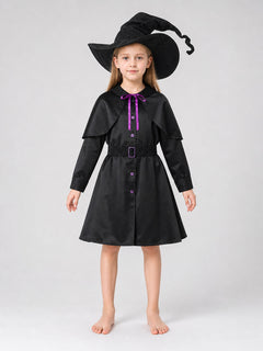 Costume with Dress, Hat, and Purple Trim