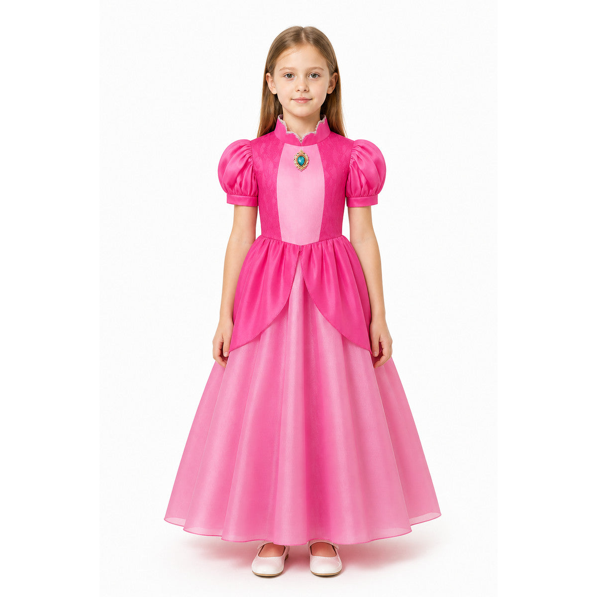 Pink Carnival Dress with Puffy Sleeves main product view