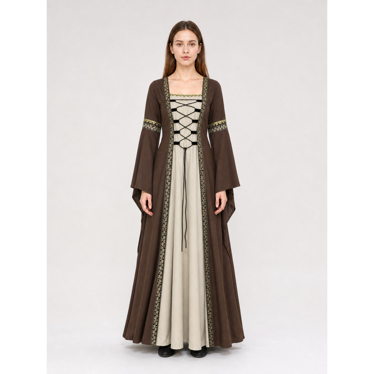 Long Renaissance-Style Dress with Sleeves