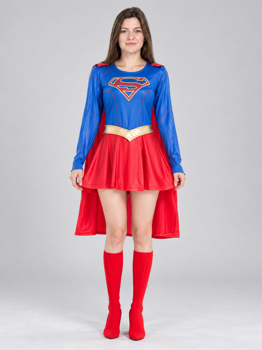 Superhero-Style Carnival Costume with Cape and Belt