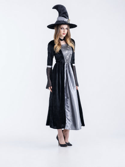 Witch Costume with Dress and Hat on-model view