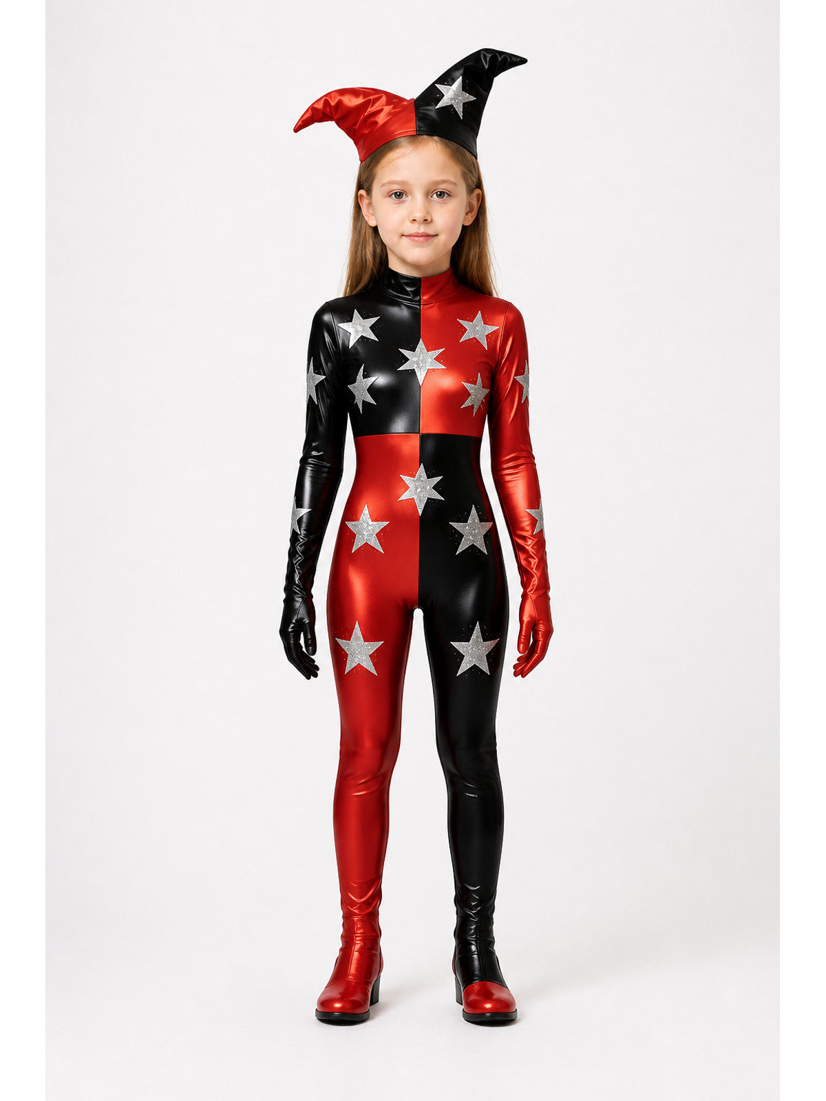 Clown Jumpsuit with Silver Stars for Halloween main product view